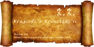 Krajczár Krisztián névjegykártya